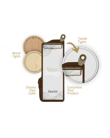 ERGO - Flat Clip Menu Holder 1/2 A4 Wooden menu holders Wooden menu holder with ergonomic design, featuring a flat metal clip...