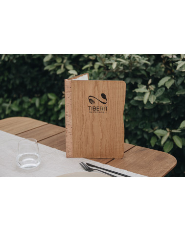ELAN - A4 and A5 Letter Wooden menu boards Elegant and understated wooden letter bound with screws or elastic band with slots...