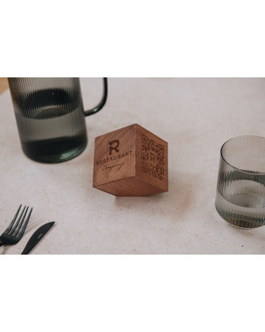 QR cube digital menu perspective