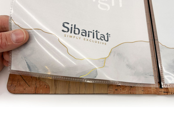 ELAN - A4 and A5 Letter Wooden menu boards Elegant and understated wooden letter bound with screws or elastic band with slots...