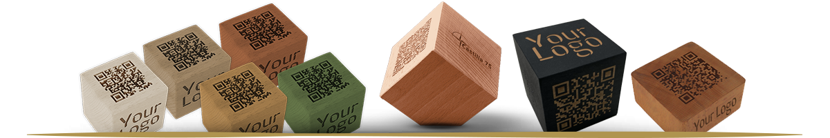 Custom wooden digital menu QR cubes | Design and quality for Horeca